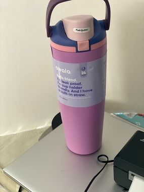 Owala Leak‑Proof Travel Bottle in Pink & Purple with Handle